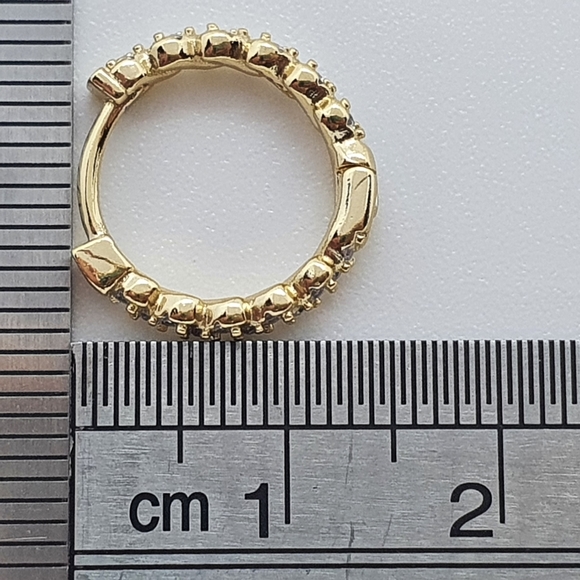 18ct Gold Plated Twisted Huggie Hoop Earrings - Picture 5 of 5